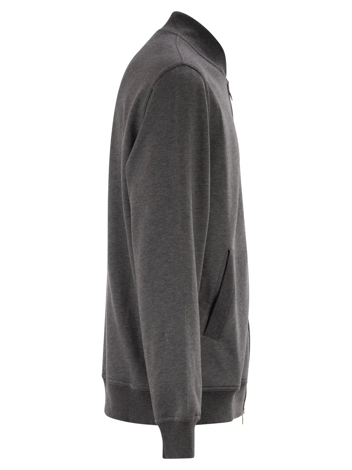Brunello Cucinelli Techno Cotton Fleece Topwear With Zip