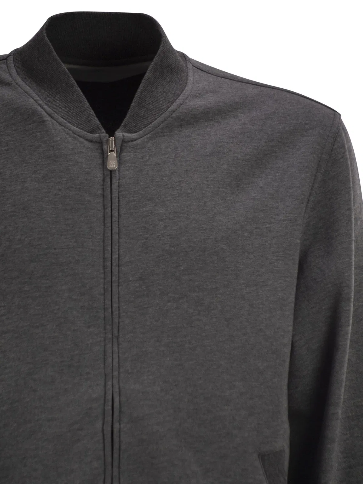 Brunello Cucinelli Techno Cotton Fleece Topwear With Zip
