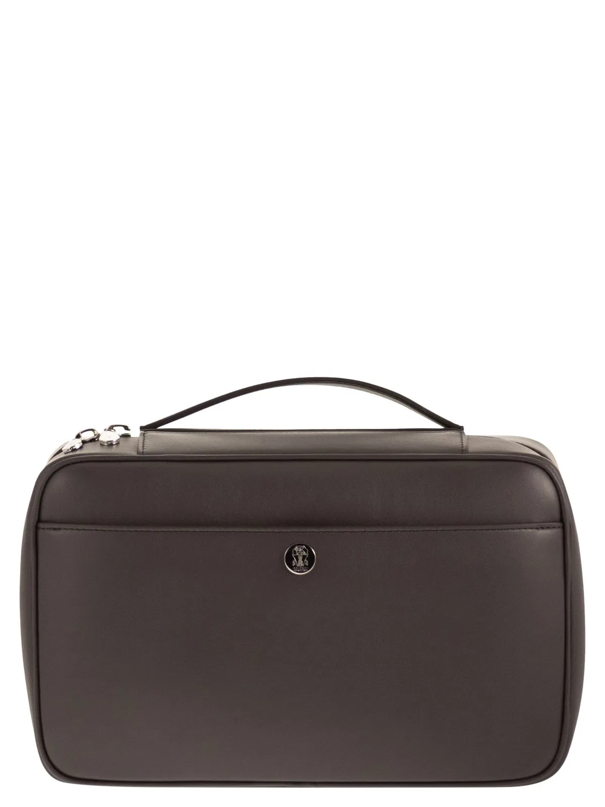 Brunello Cucinelli Smooth Leather Beauty Case With Logo