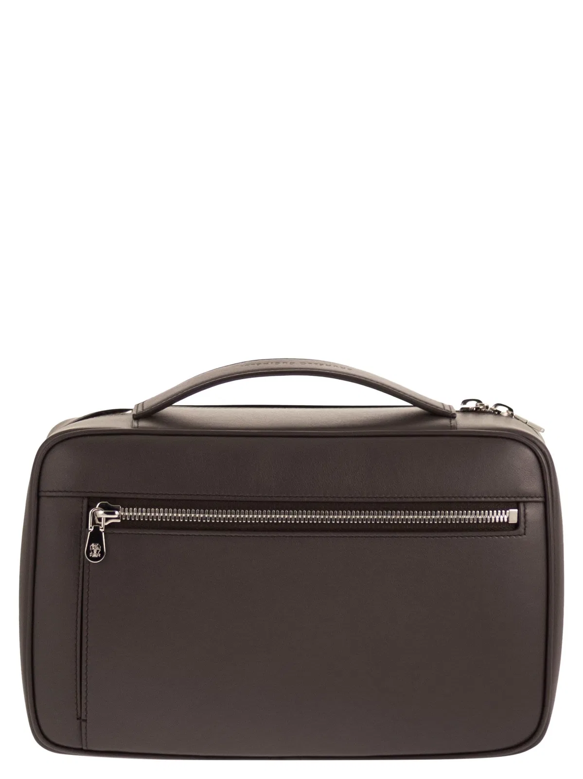 Brunello Cucinelli Smooth Leather Beauty Case With Logo