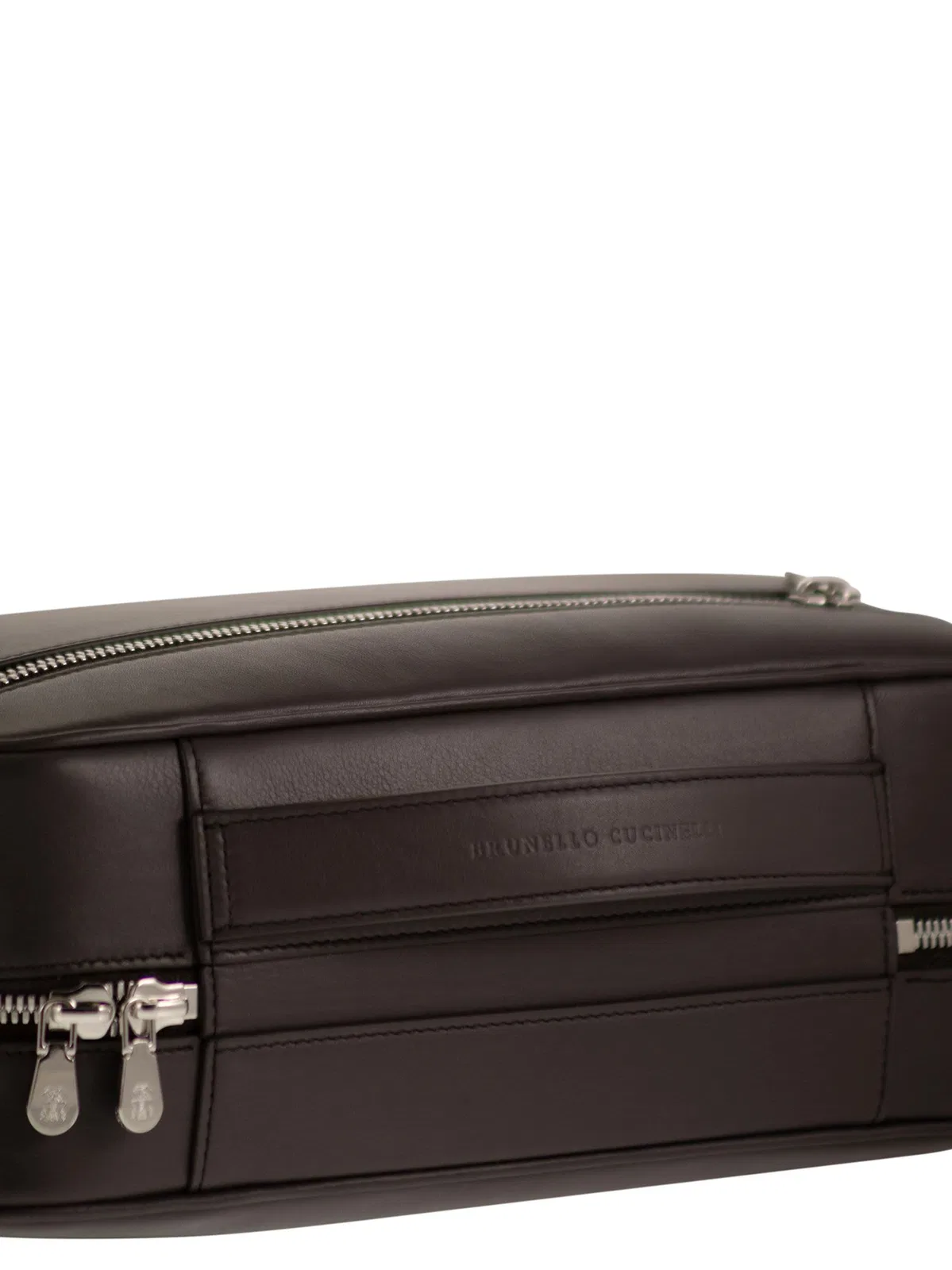 Brunello Cucinelli Smooth Leather Beauty Case With Logo