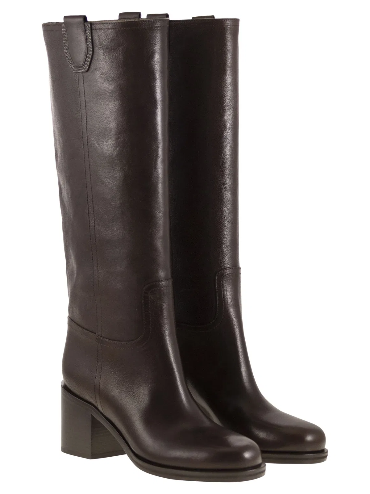 Brunello Cucinelli Classic Leather Boot With Precious