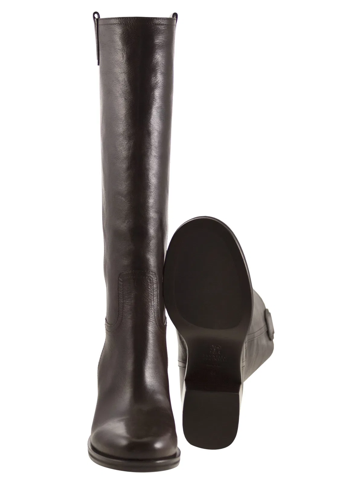 Brunello Cucinelli Classic Leather Boot With Precious