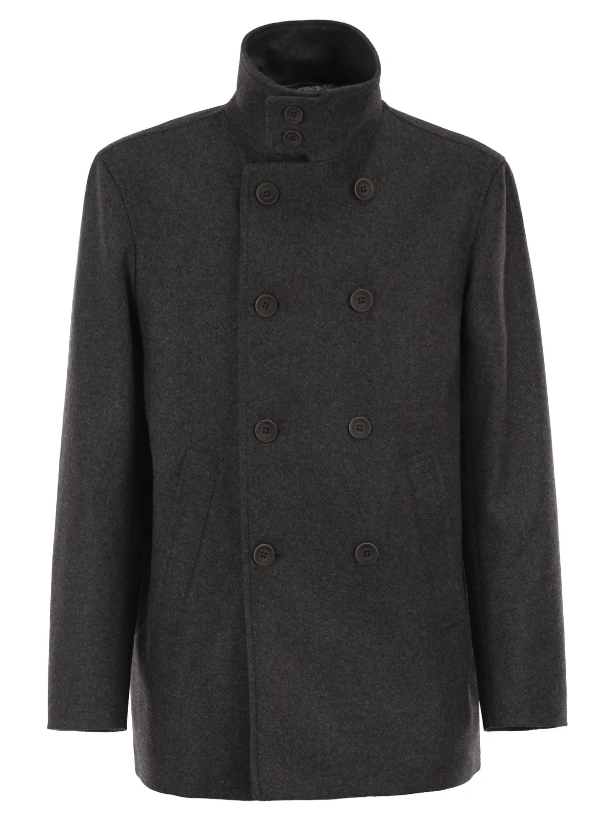 Herno Double-Breasted Coat In Wool Blend