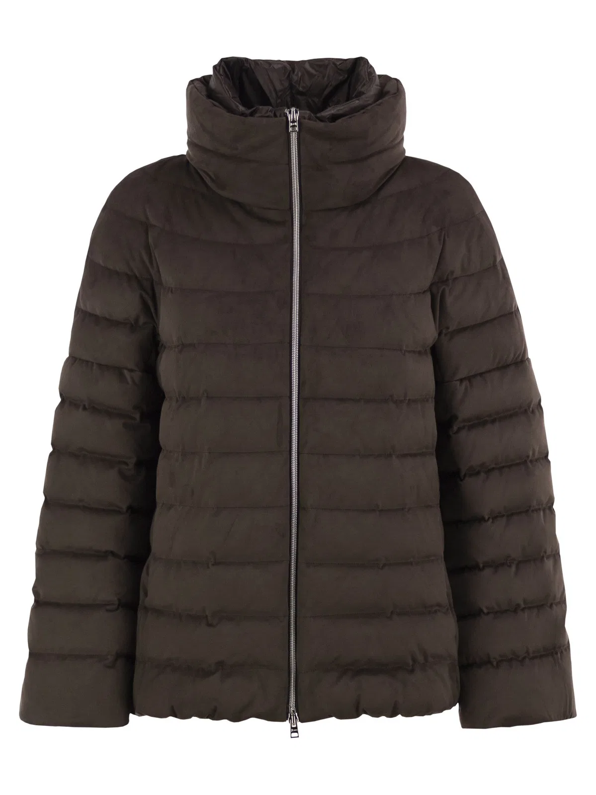 Herno Technical Suede-Effect Down Jacket With 