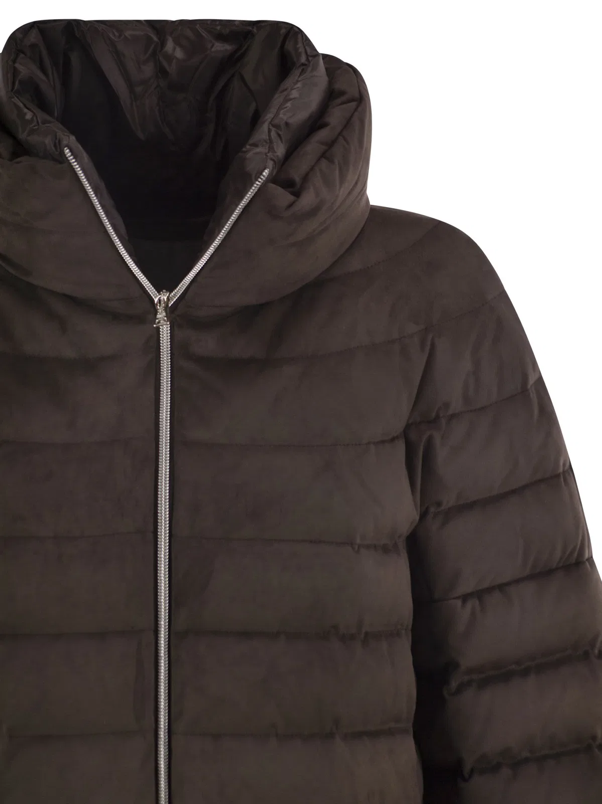 Herno Technical Suede-Effect Down Jacket With 
