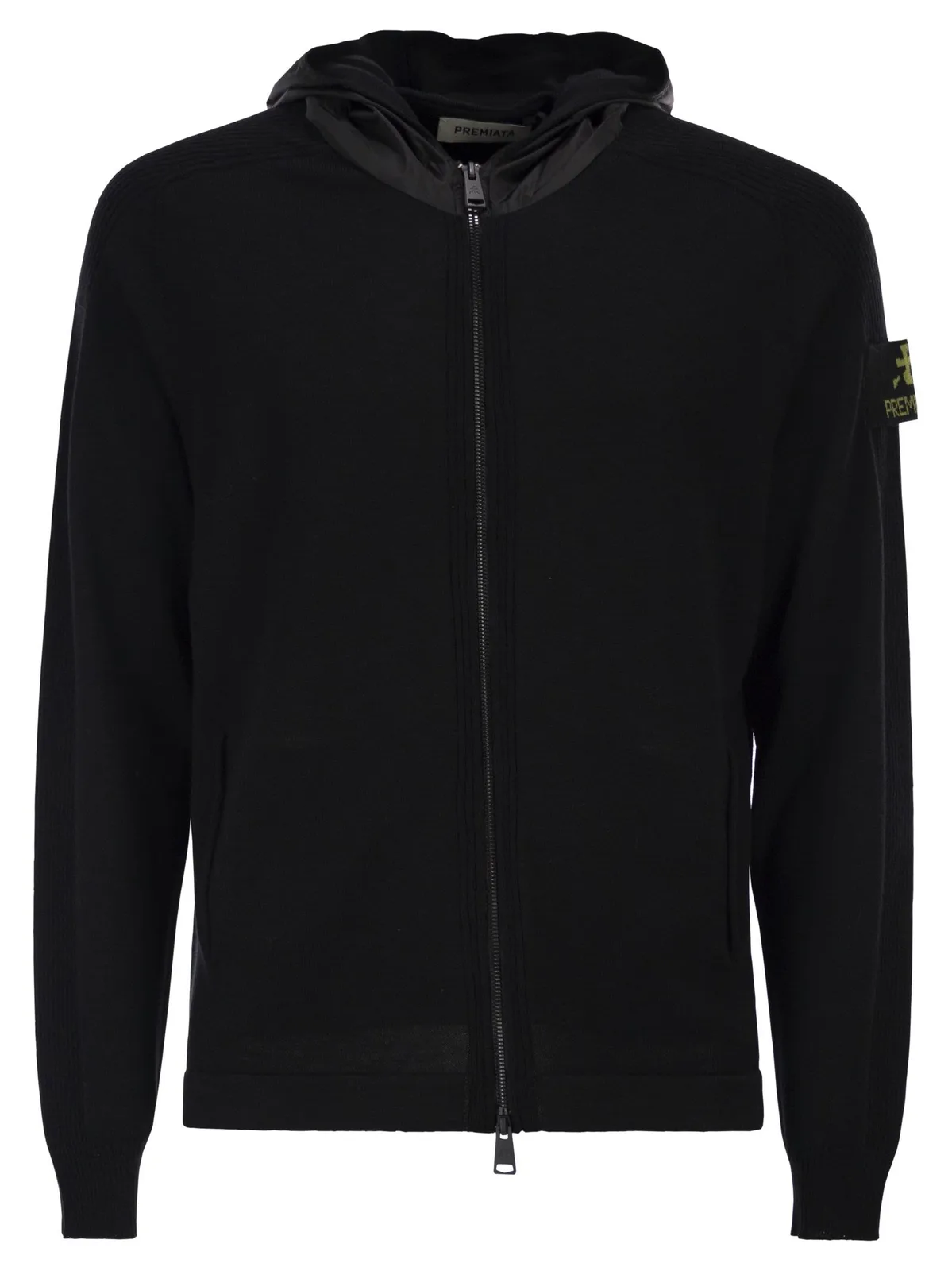 Premiata Wool Cardigan With Nylon Hood