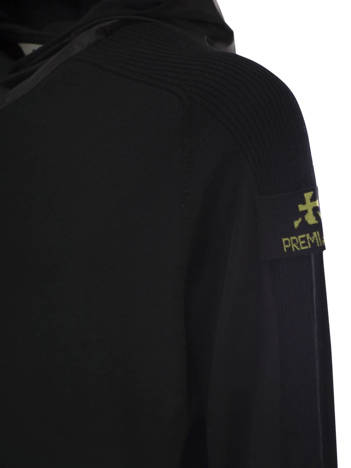 Premiata Wool Cardigan With Nylon Hood