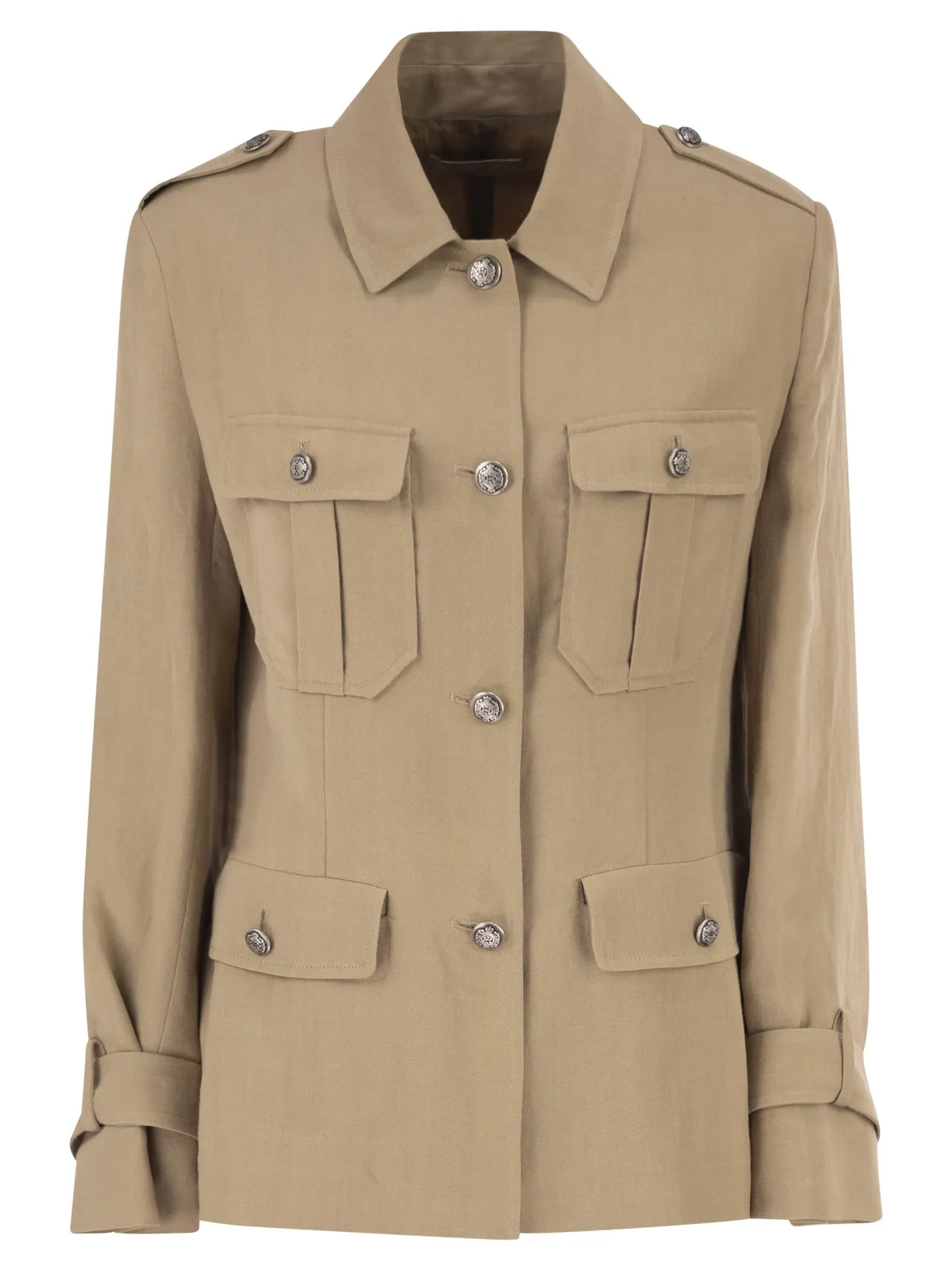 Antonelli Firenze Viscose And Linen Safari Jacket With Uti