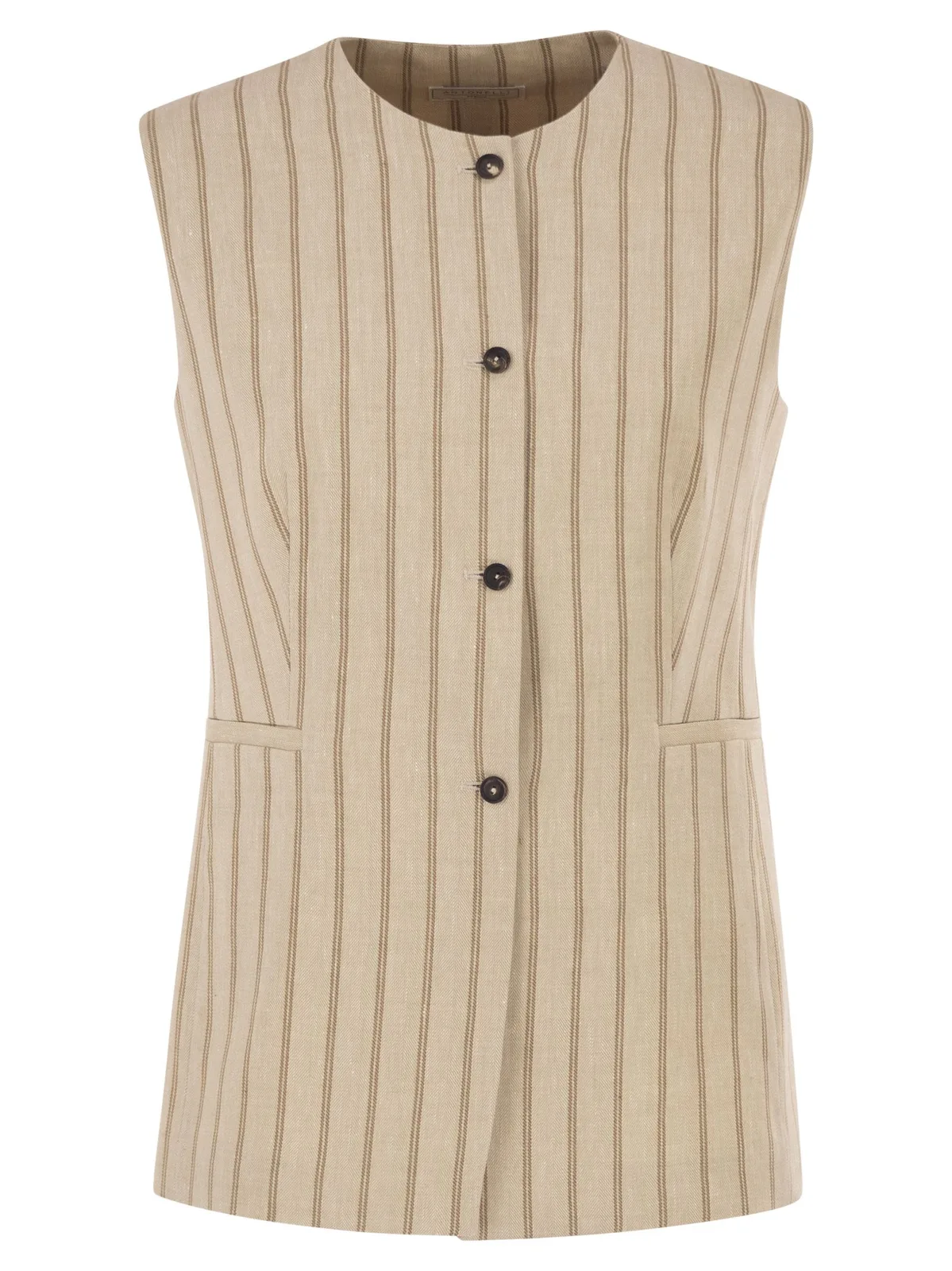 Antonelli Firenze Pinstriped Tailored Waistcoat In Mélange