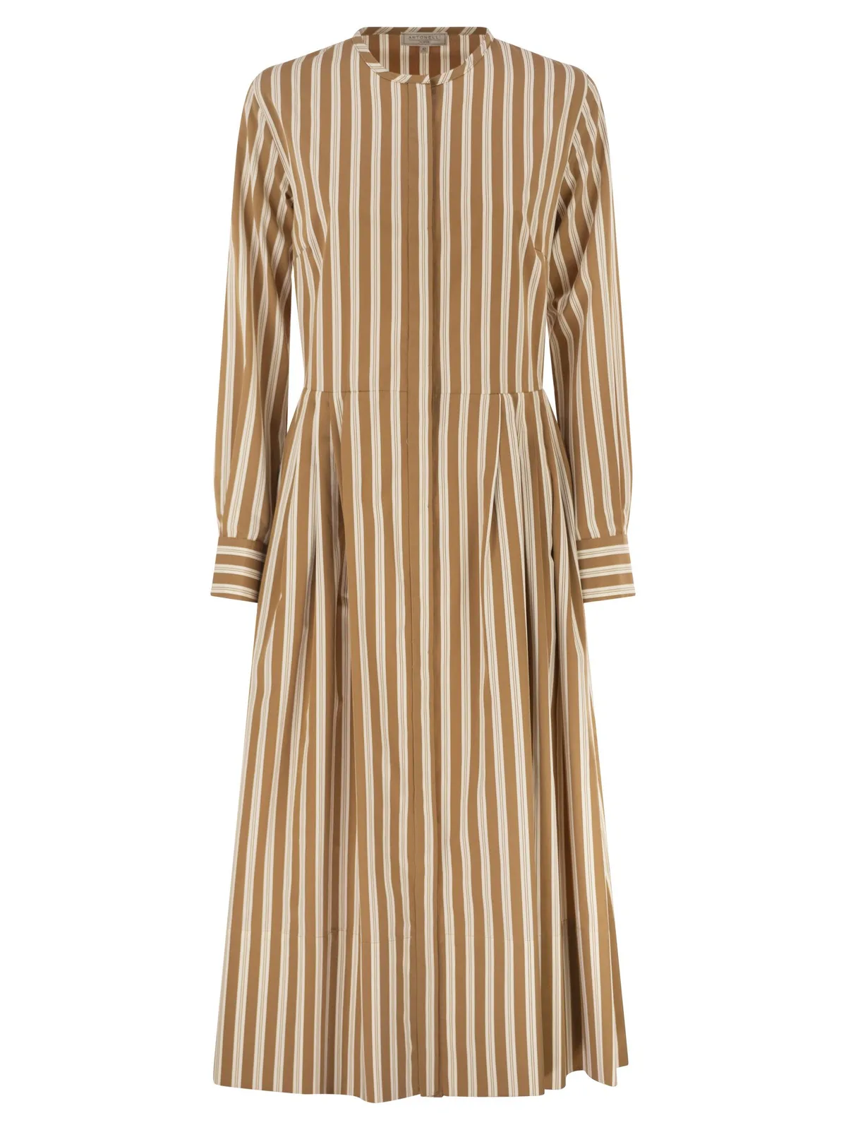 Antonelli Firenze Striped Cotton Midi Dress With Tailored 