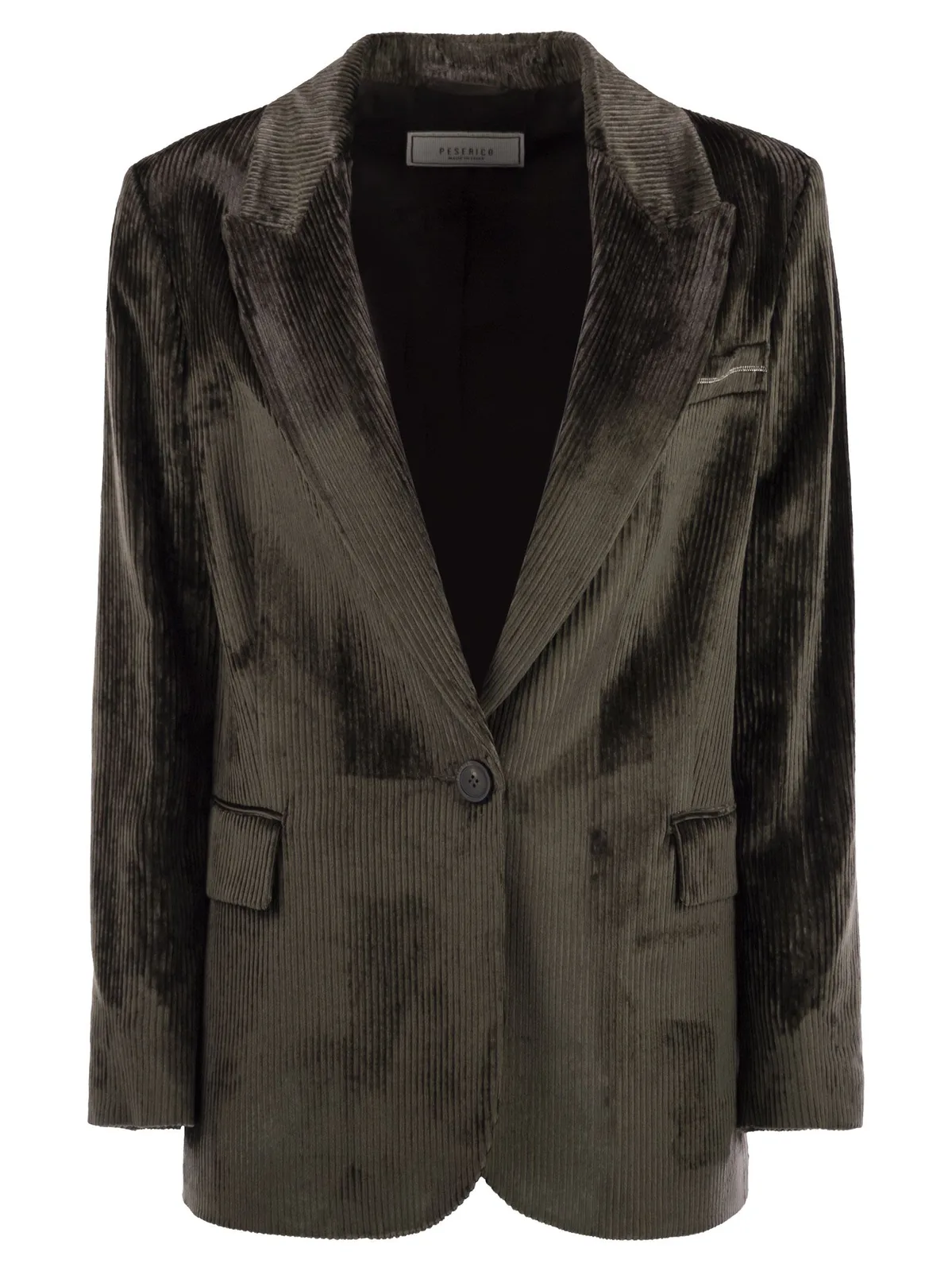 Peserico Velvet Blazer With Thousand Stripes