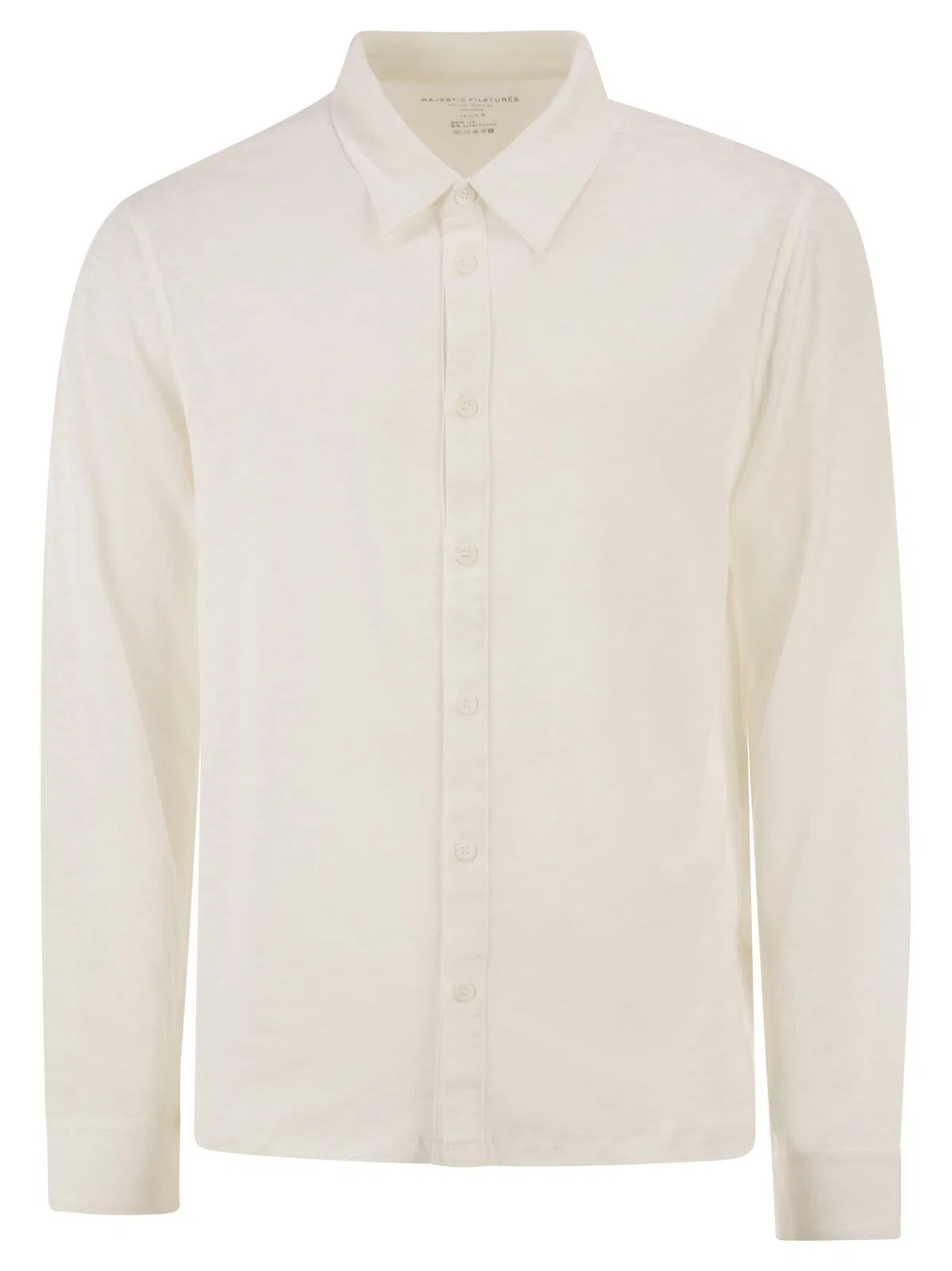 Majestic Stretch Linen Shirt With Front Button Fa