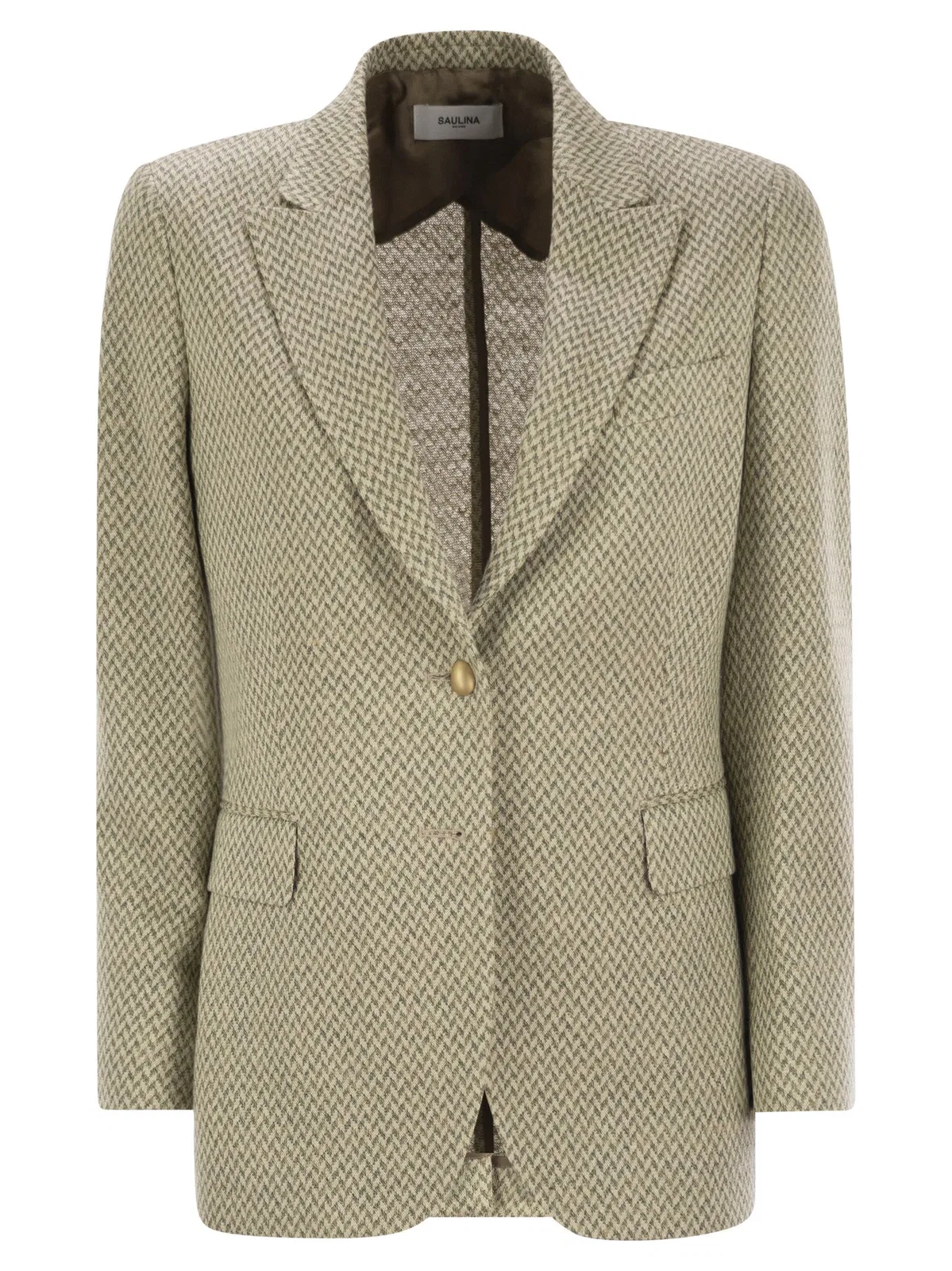 Saulina Angelica - Herringbone Two-Button Blazer