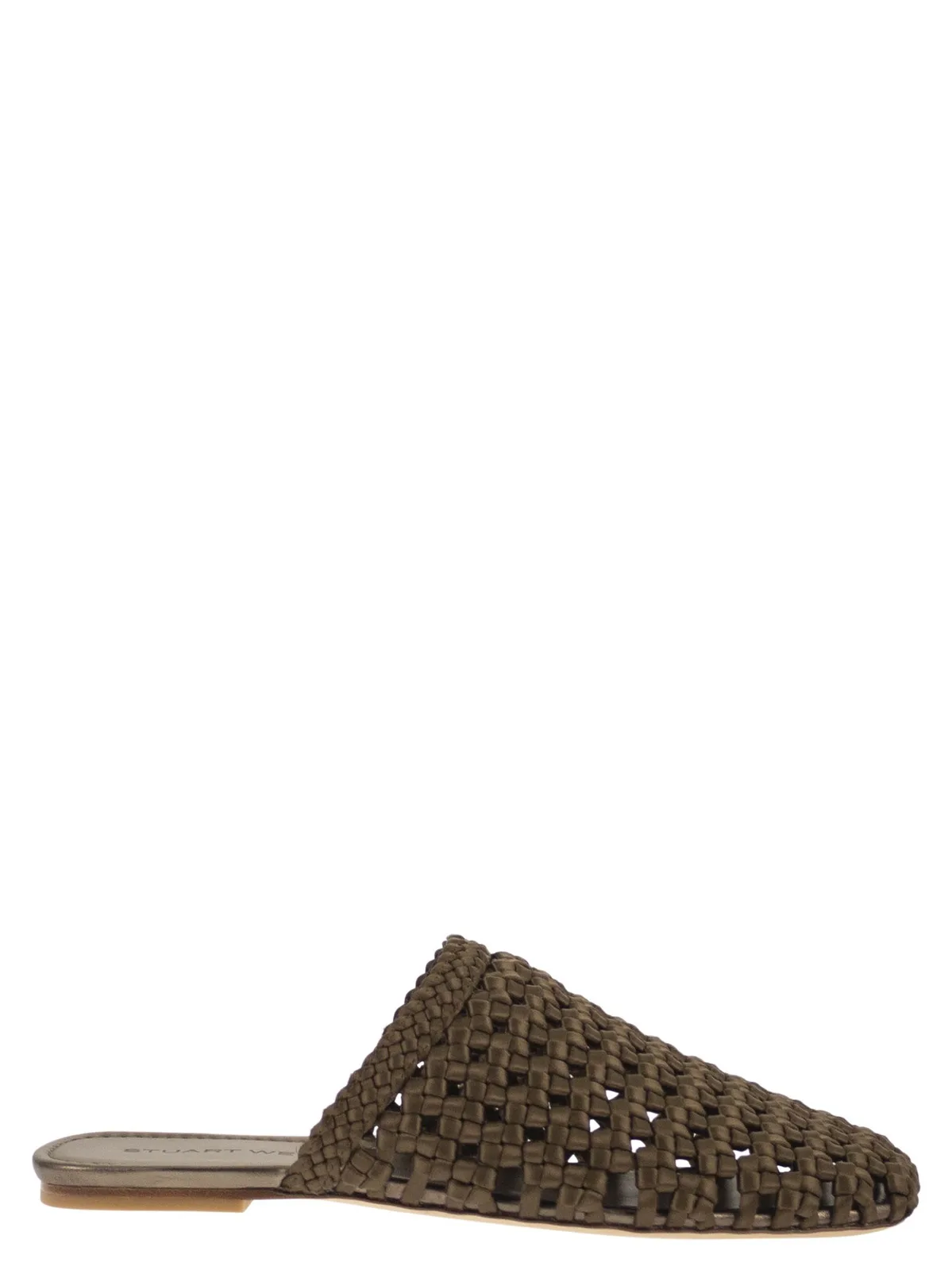 Stuart Weitzman Marina - Woven Satin Mules With Pointed 