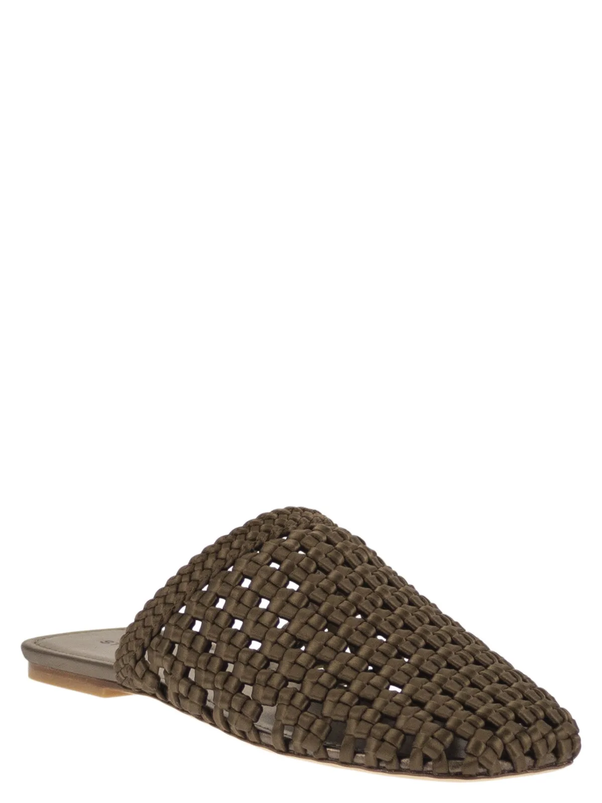 Stuart Weitzman Marina - Woven Satin Mules With Pointed 