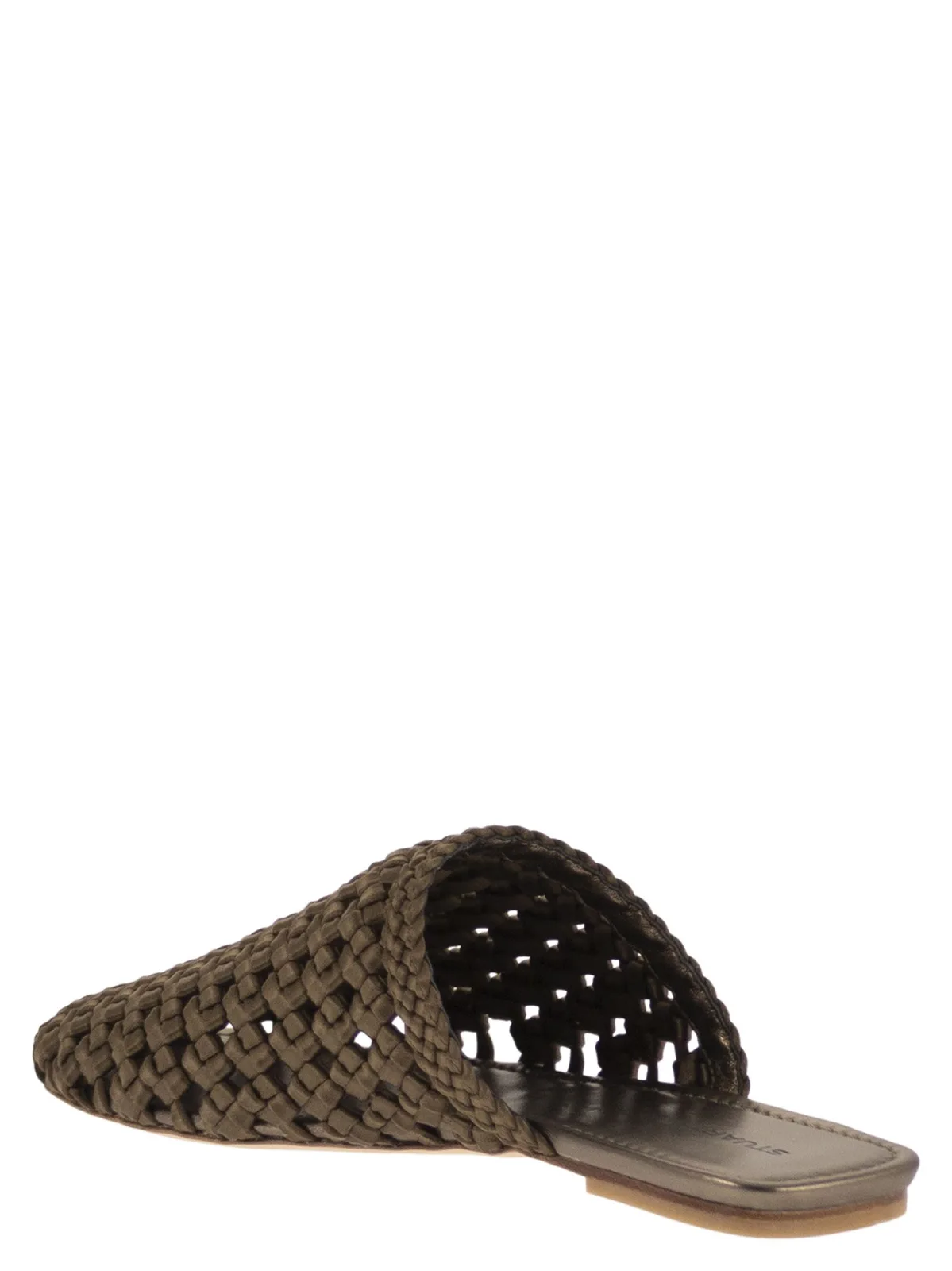 Stuart Weitzman Marina - Woven Satin Mules With Pointed 