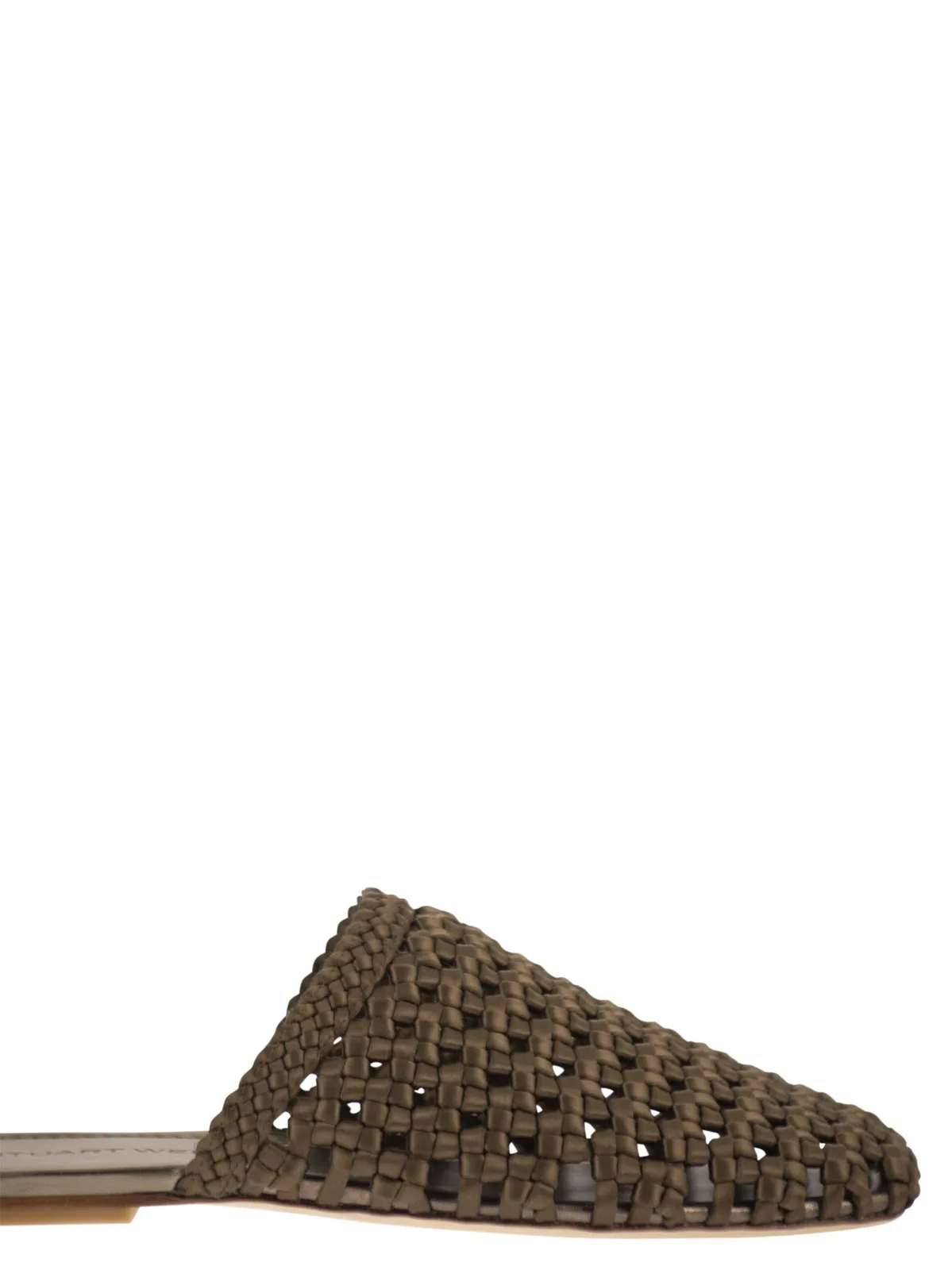 Stuart Weitzman Marina - Woven Satin Mules With Pointed 