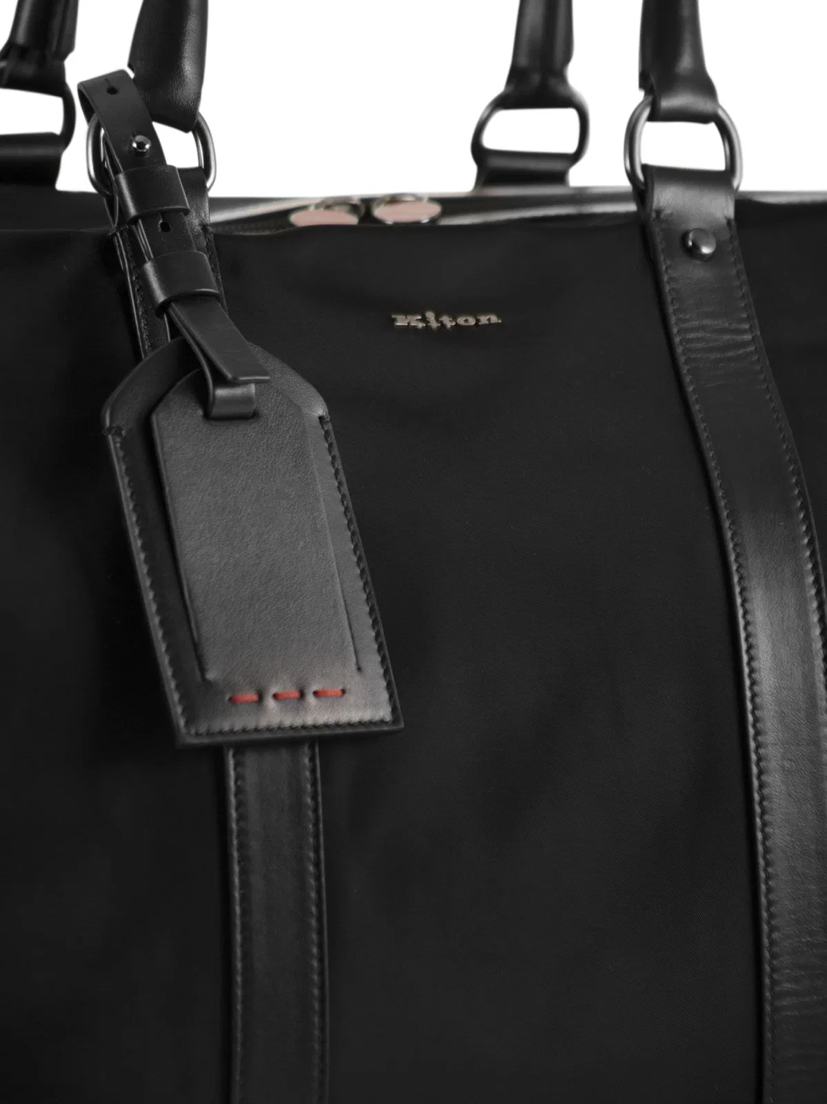 Kiton Nylon Travel Holdall With Leather Detail