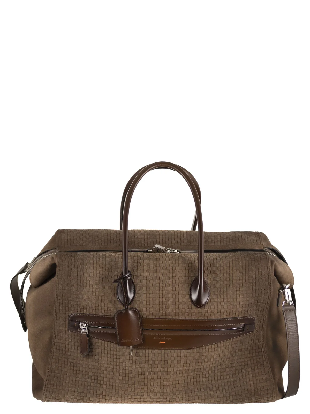 Santoni Woven Leather Travel Holdall