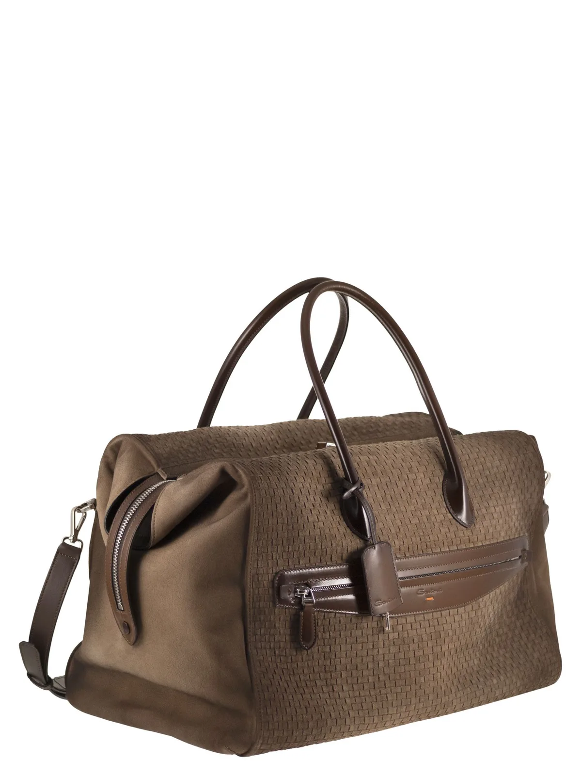 Santoni Woven Leather Travel Holdall