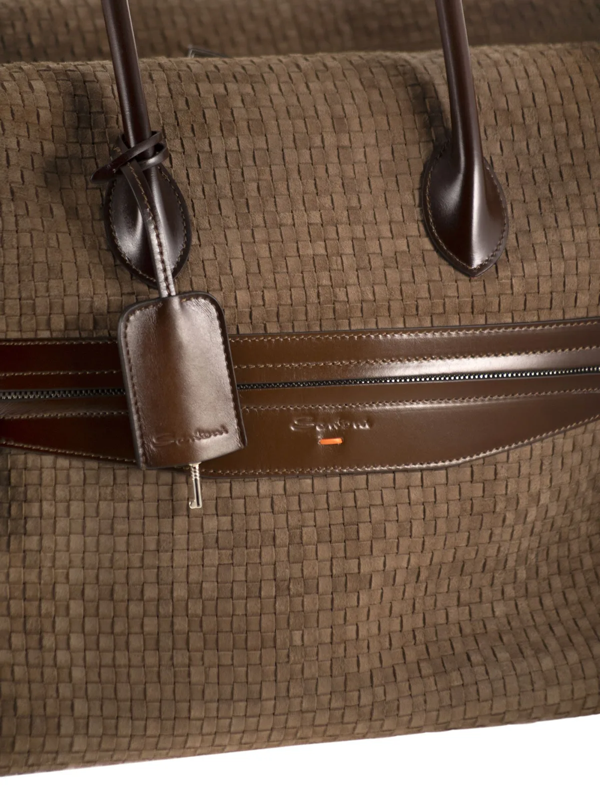 Santoni Woven Leather Travel Holdall
