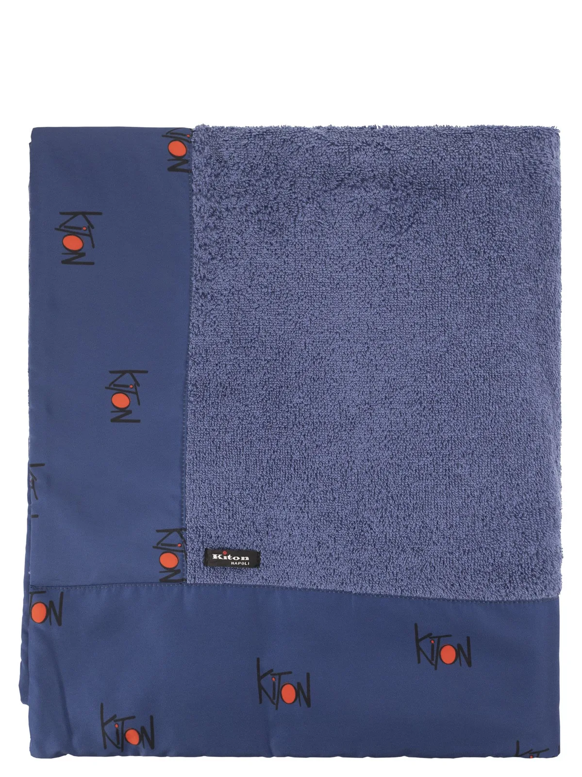Kiton Terry Beach Towel With Logo Border