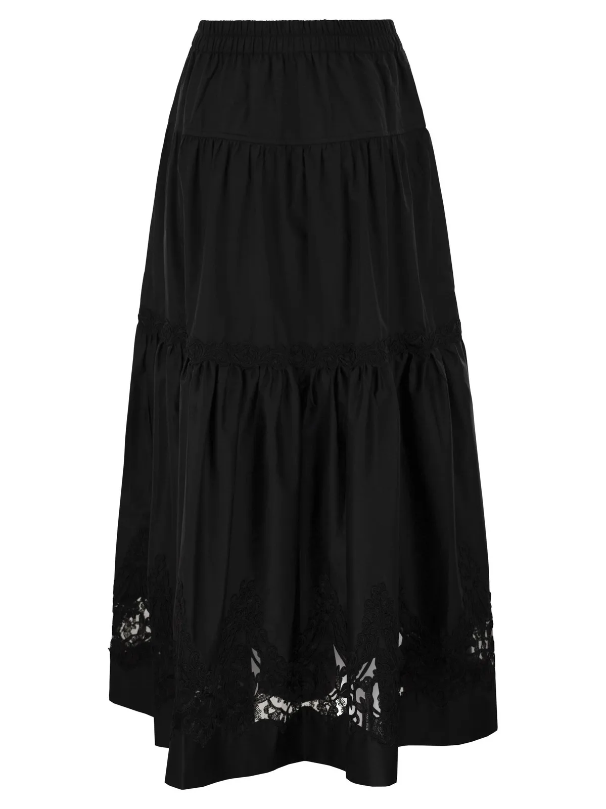 Maurizio Mykonos Cotton And Rayon Midi Skirt With Embroid