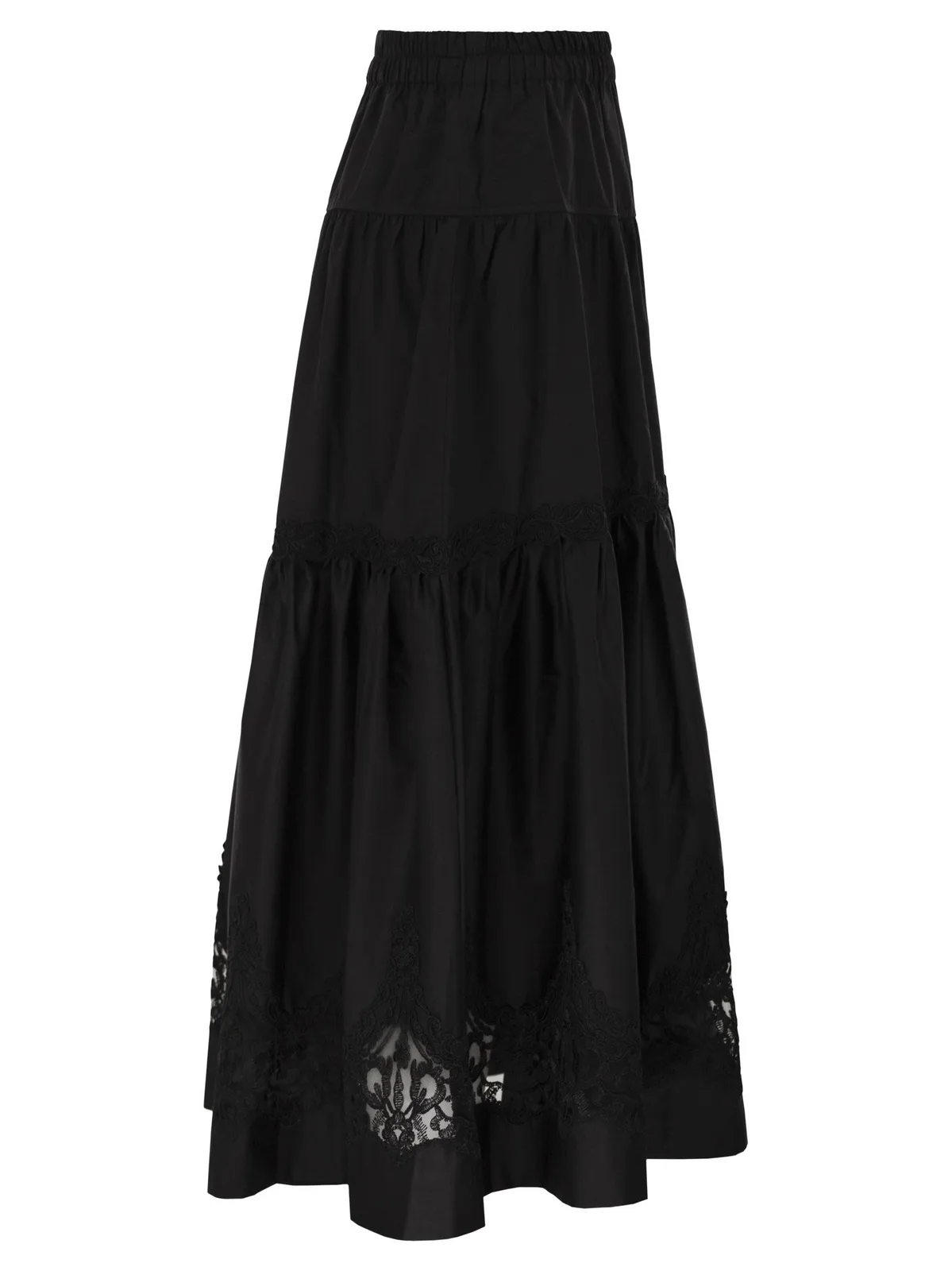 Maurizio Mykonos Cotton And Rayon Midi Skirt With Embroid