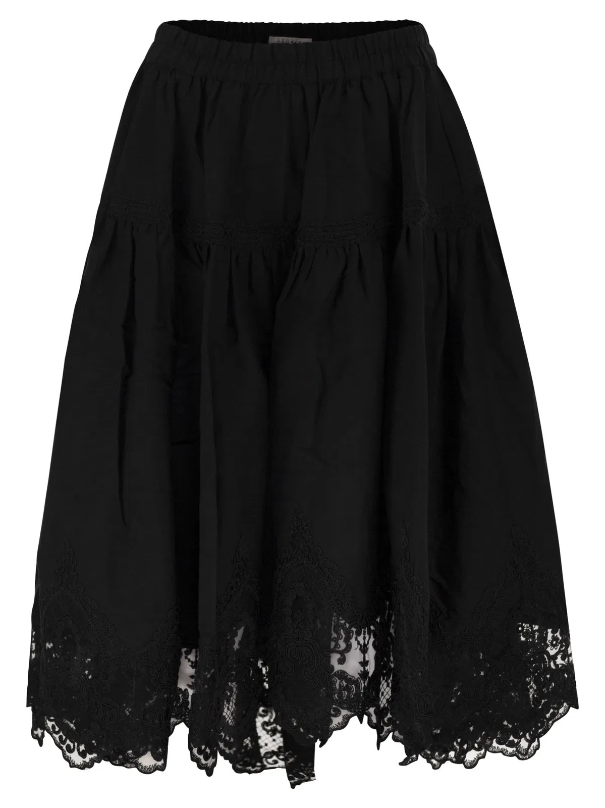 Maurizio Mykonos Linen And Rayon Midi Skirt With Embroide