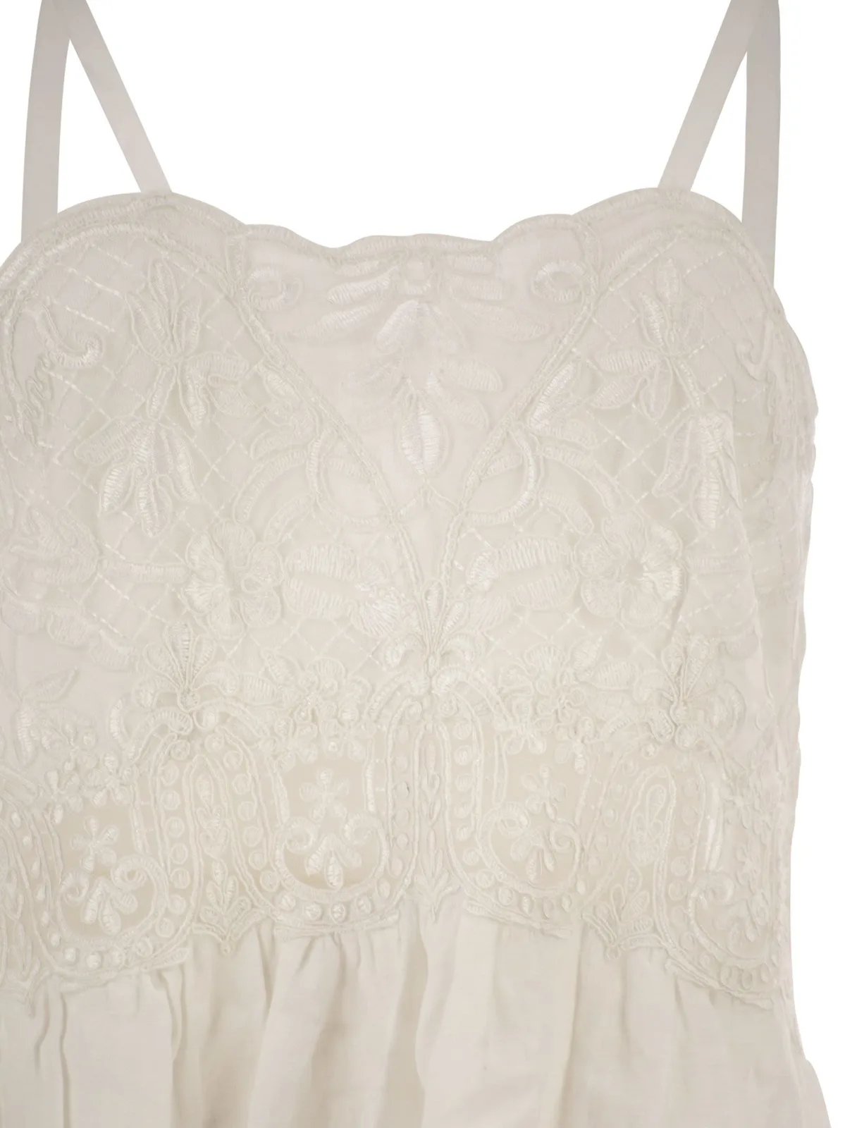 Maurizio Mykonos Long Linen Dress With Embroidered Bodice