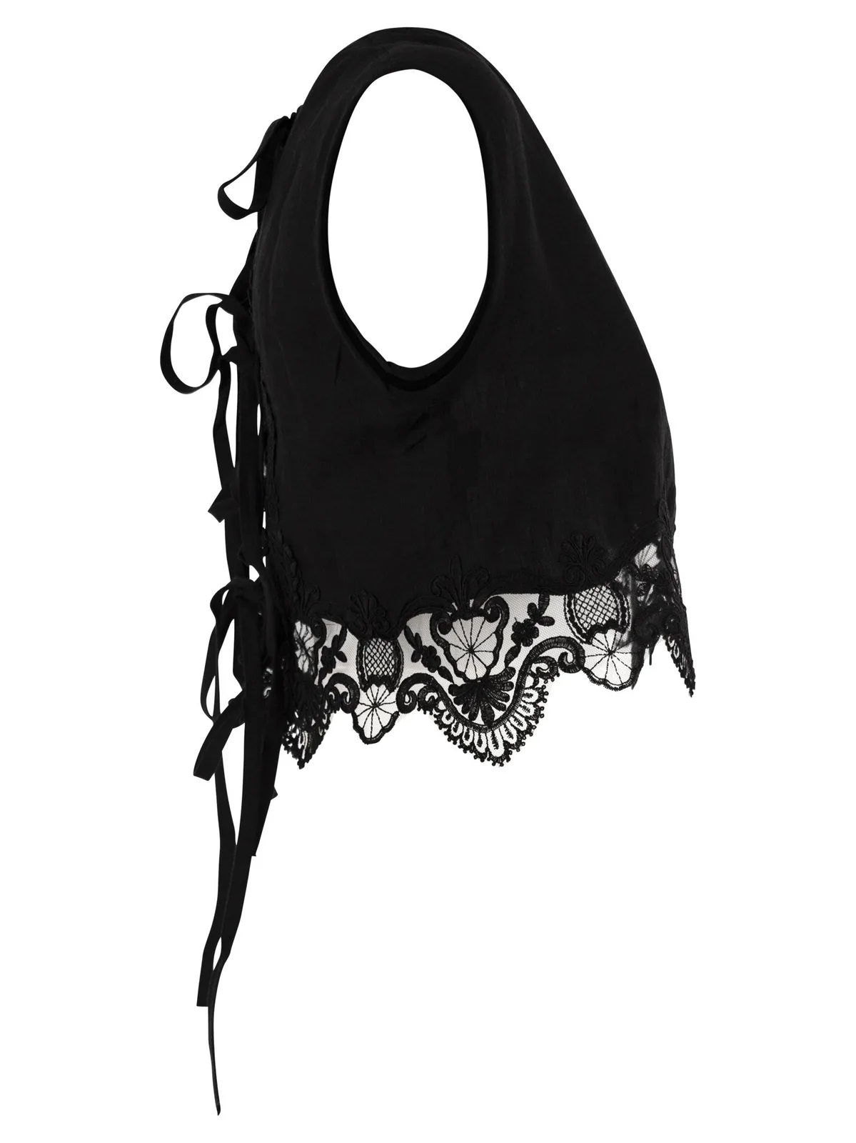 Maurizio Mykonos Lightweight Linen Top With Broderie Angl