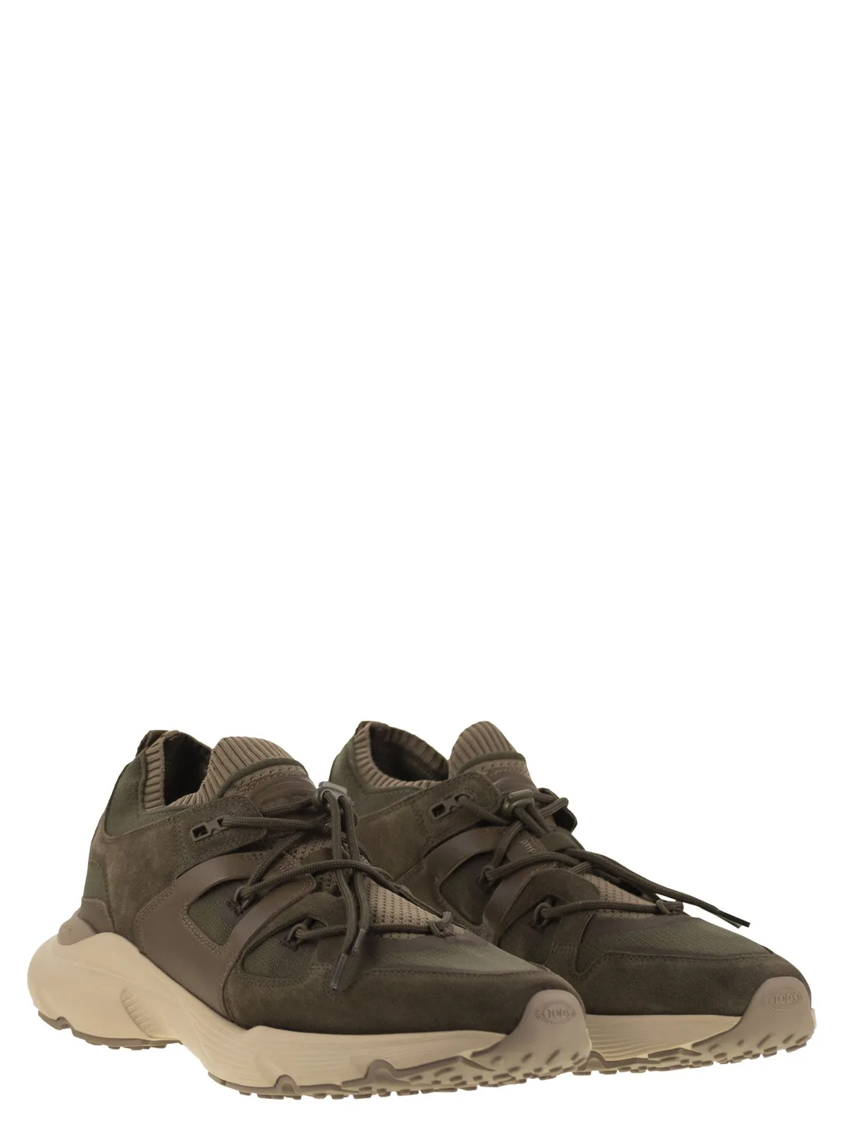 Tod's Leather And Technical Fabric Sneakers